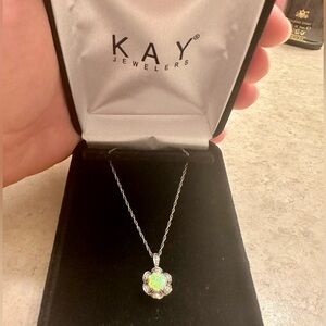 Kay Jeweler’s Opal Necklace with Diamond Detail
